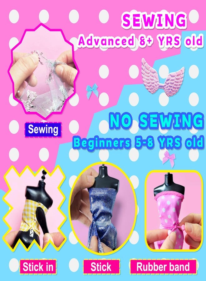 AGENTLAN 900+ Fashion Designer Kits for Girls with Mannequins-Kids Sewing Kits，Girls Fashion Design Gift，Arts and Crafts Kit，Girl Craft Activities Age 6 7 8 9 10 11 12 - Image 5
